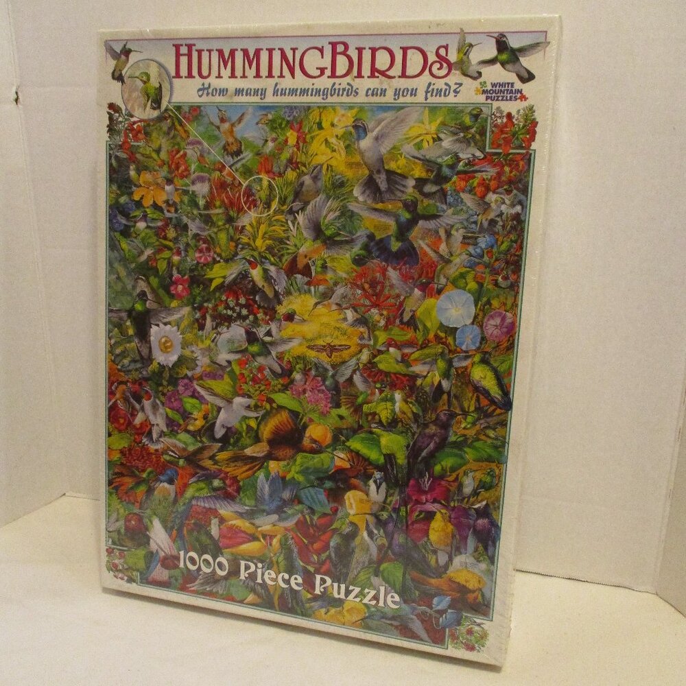 Hummingbirds Puzzle NEW 2005 Large Black Red White Green 1000 Piece Puzzle